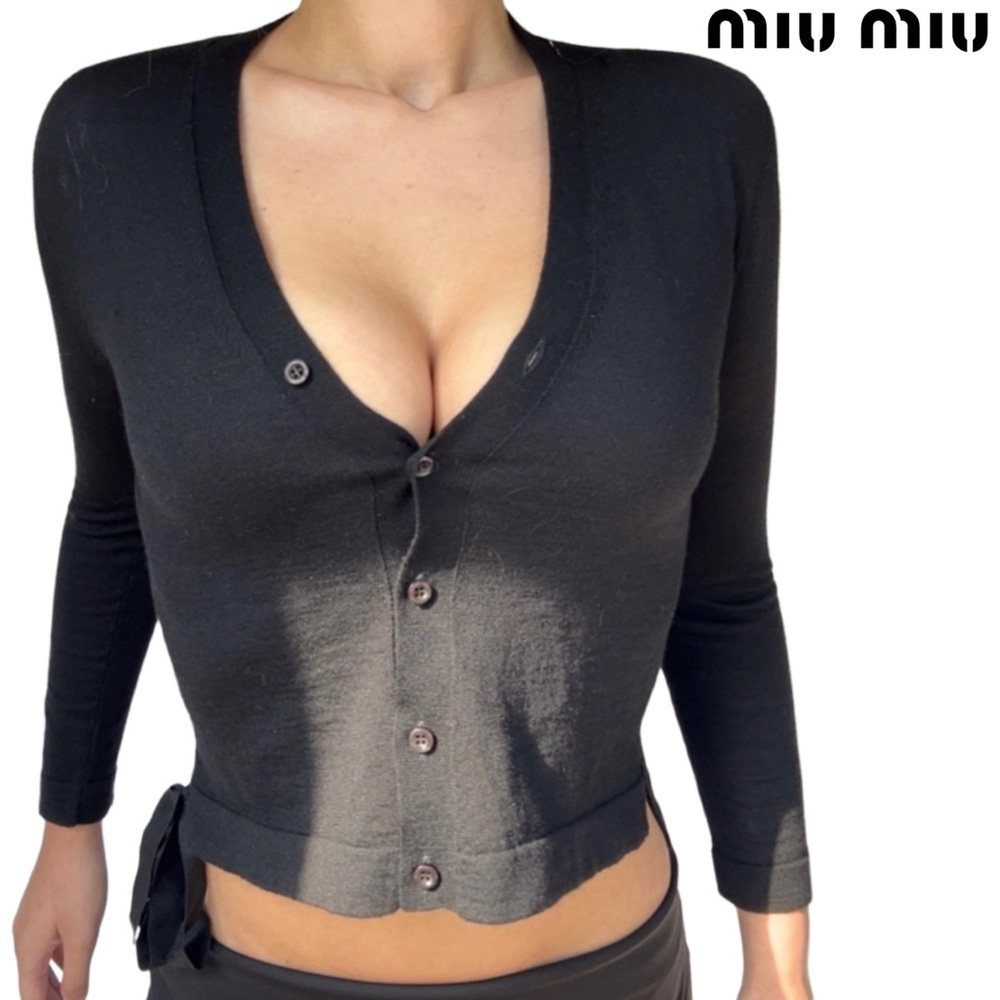 Miu Miu Black Bow Cardigan